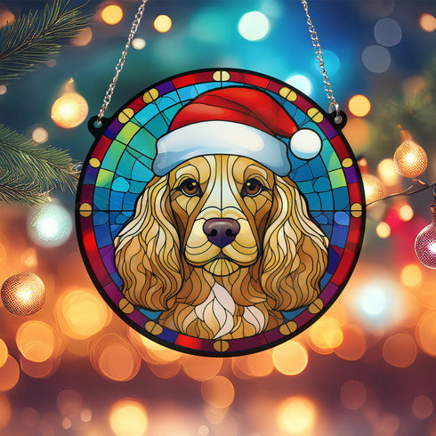 Cocker Spaniel Golden Christmas Suncatcher